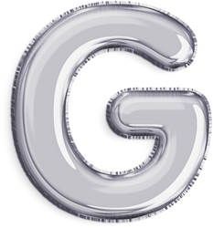 Letter G silver foil balloon