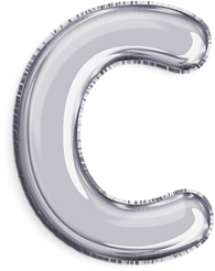 Letter C silver foil balloon